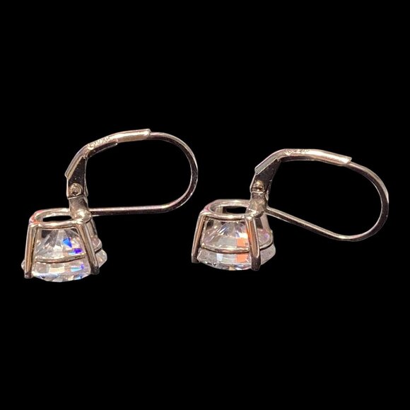 Earrings Dangle Cubic Zirconia CZ Sterling Silver 925 Women - Picture 5 of 5